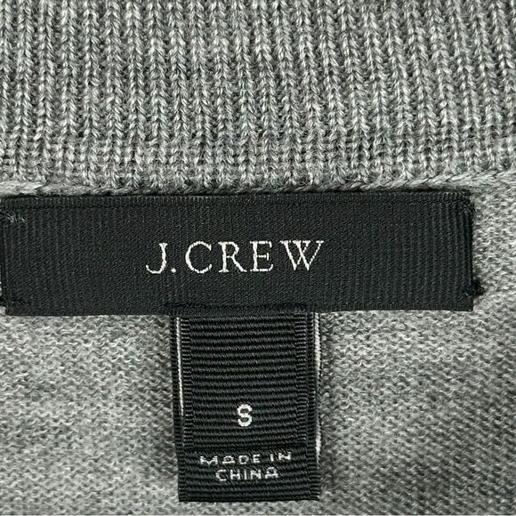 J. Crew Gray 100% Merino Wool Knit Crewneck Swing Sweater Women’s Size Small - Picture 4 of 7
